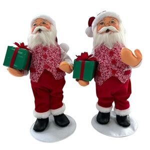 ANNALEE 2023 Christmas 17” Tall 2023 Set of TWO Santas with Gift Box